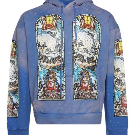 Who Decides War - Chalice Embroidered Hooded Sweatshirt Blue