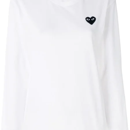 Comme Des Garcons Play - Longsleeve Bianca con Logo