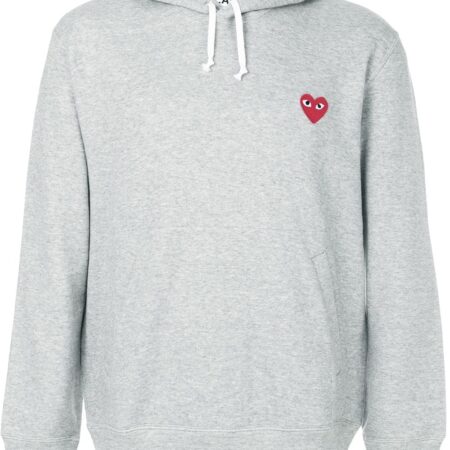 Comme Des Garcons Play - Felpa con Cappuccio Grigia