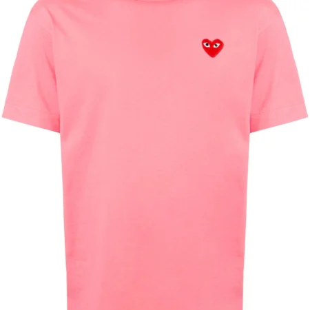 Comme Des Garcons Play - T-shirt con Logo Rosa