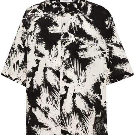 Laneus - Camicia Palme in Viscosa Manica Corta