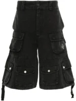 Untitled Artworks - Cargo Wide Shorts Black