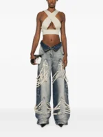 Who Decides War - Laced Stained Glass Fold Denim - immagine 5