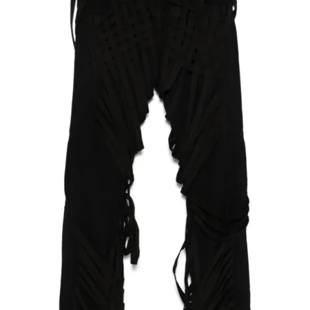 Who Decides War - Black Interwoven Trousers