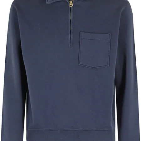 Fortela - Woven Zip Up Sweatshirt Blue