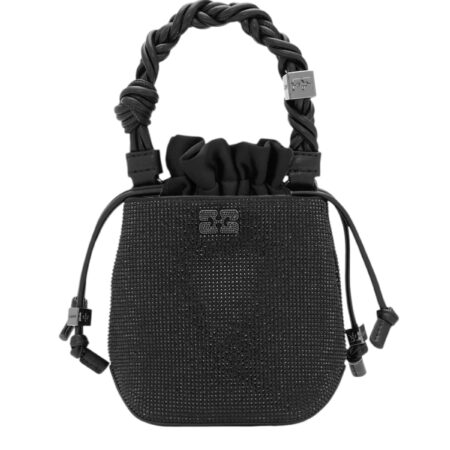 Ganni - Mini Bou Bucket Bag black strass