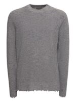 Laneus - Maglione Girocollo Grigio Rotture