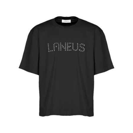 Laneus - T-shirt Nera con Borchie
