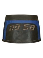 Andersson Bell -  Blue & Brown Leather Skirt