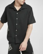 Rhude - Cross Logo Snap Shirt Black - immagine 4